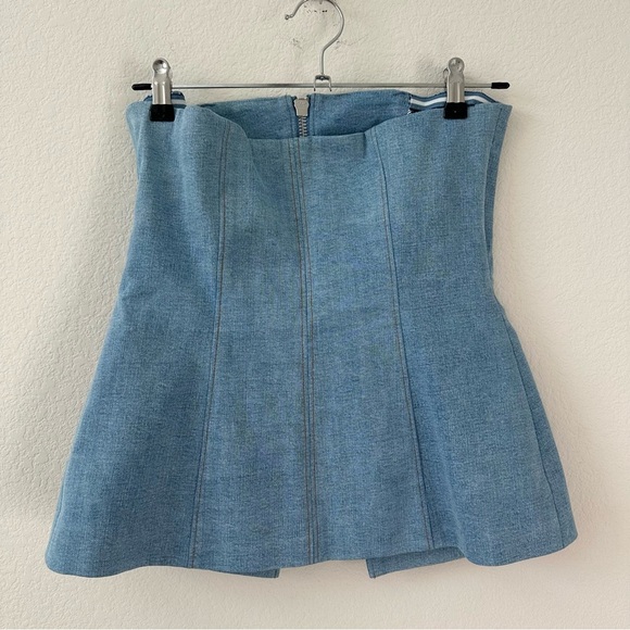 VERONICA BEARD Maeve strapless denim bustier top SZ US 8 - Picture 6 of 7
